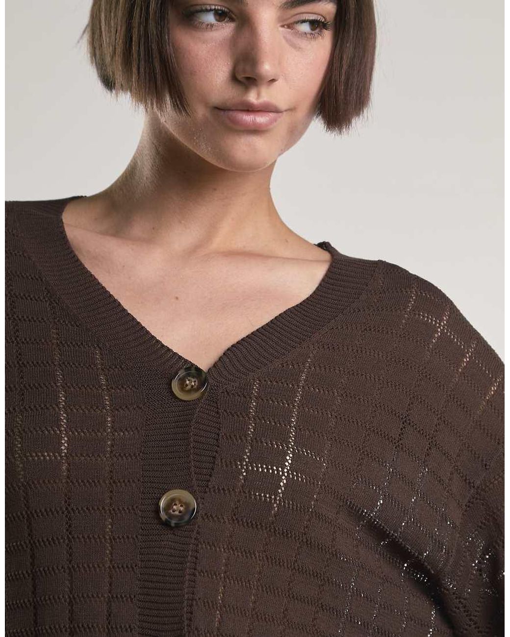 Glamorous Black V-Neck Button Knit Shirt