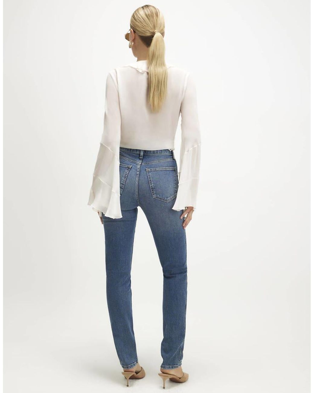River Island Blue Cigarette Leg Ripped Jeans