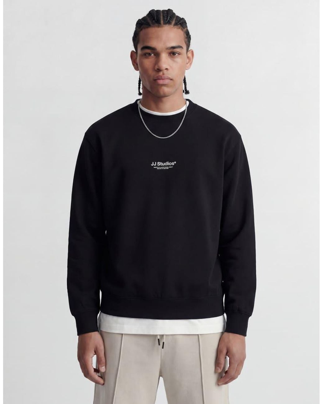 Jack & Jones Black Sweatshirt With Front Logo for men