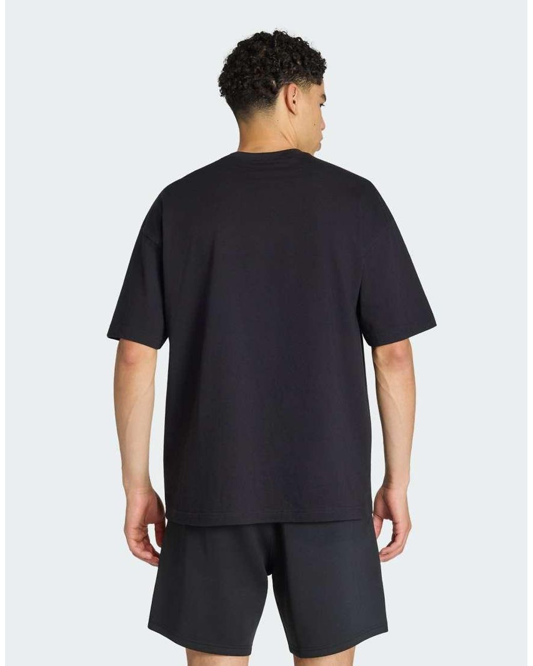 Adidas Originals Black Trefoil Essentials Spacer Loose Tee for men