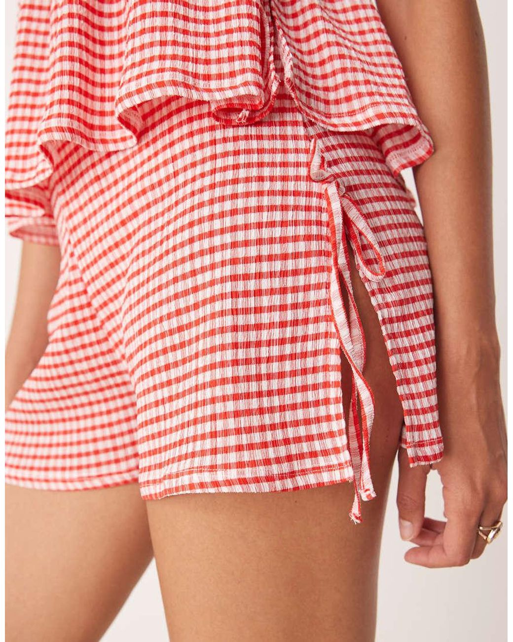 ASOS Pink Tie Detail Short Co-ord