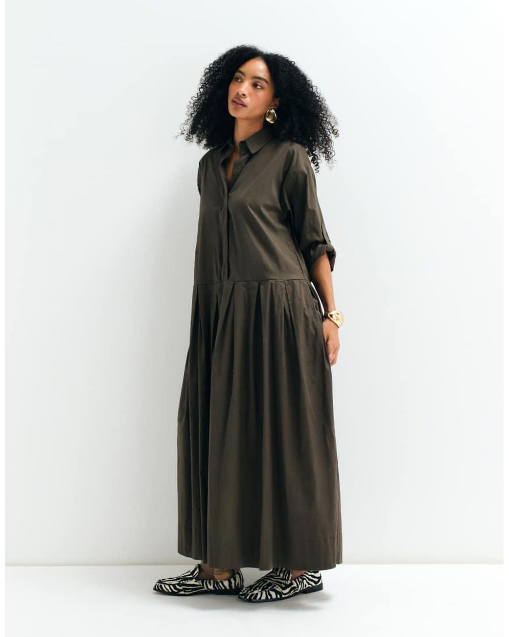 ASOS Black Asos Adaptive Magnetic Popper Button Thru Skirt Midi Dress