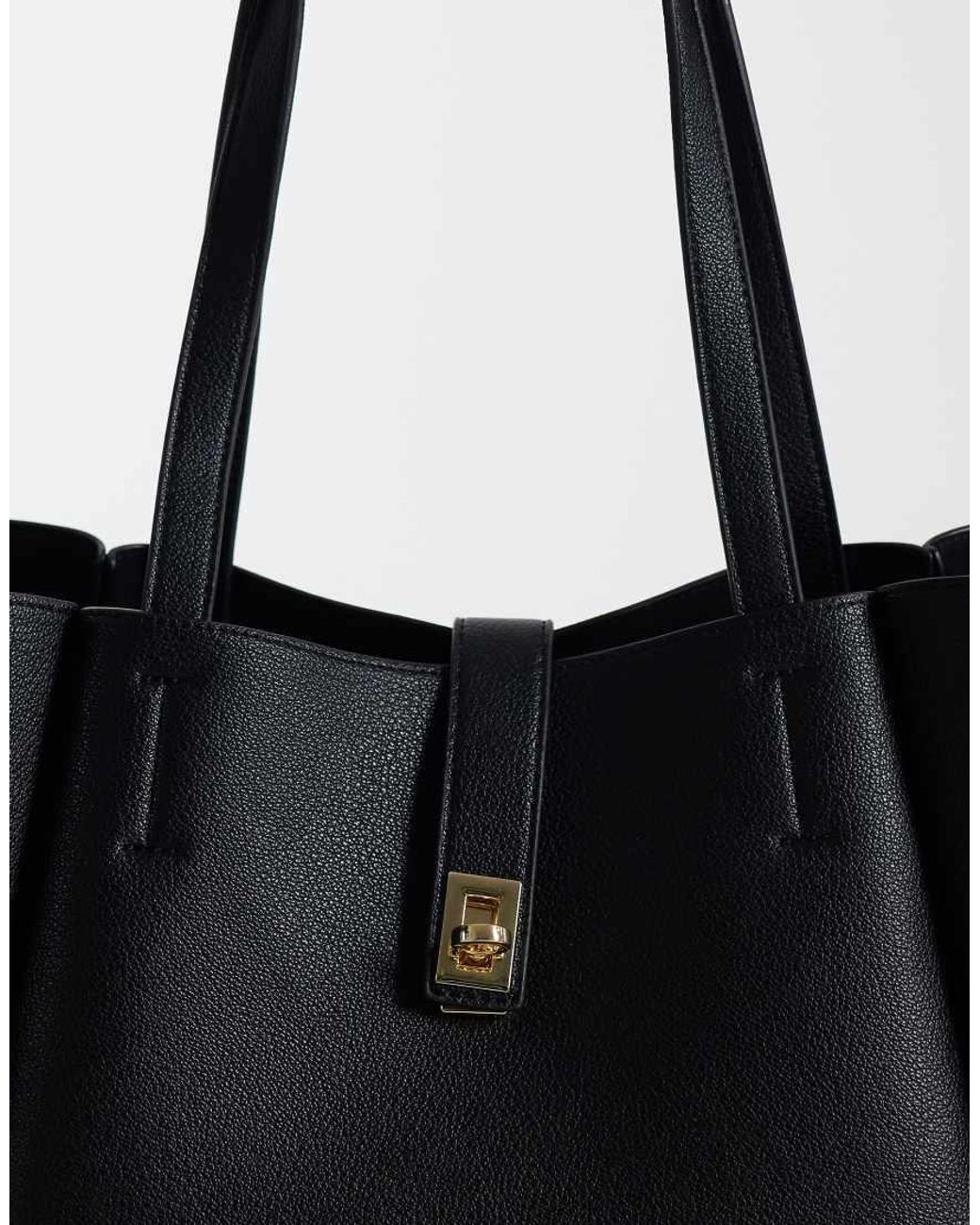 Borsa Shopping Nera Con Ali E Lucchetto di ASOS in Black