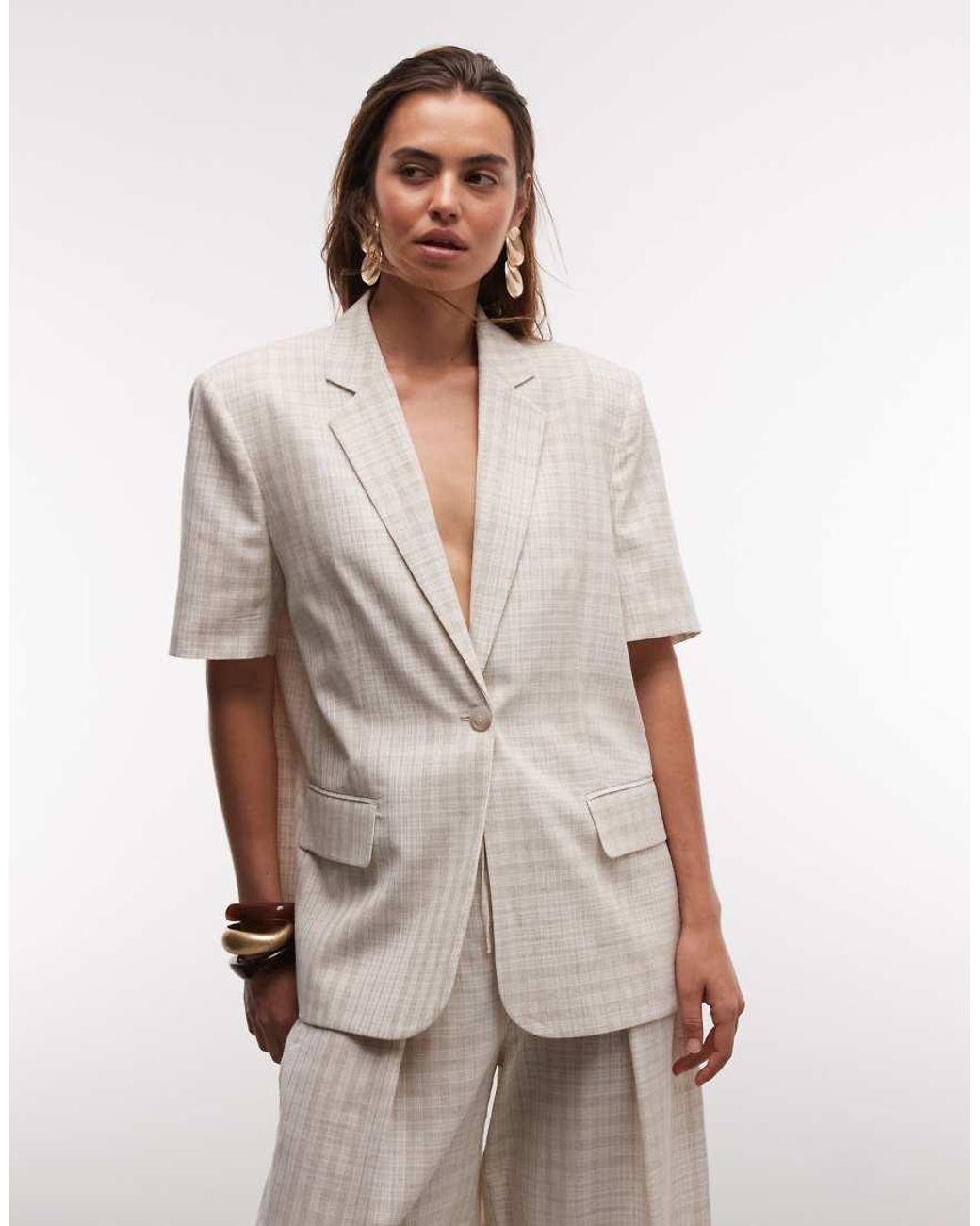 ASOS Natural Shortsleeve Blazer