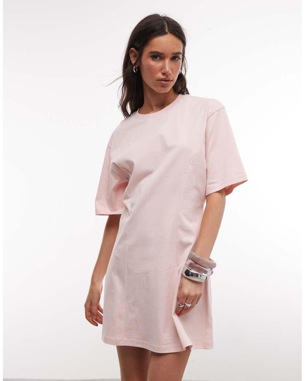 Monki Natural Contoured T-shirt Mini Dress