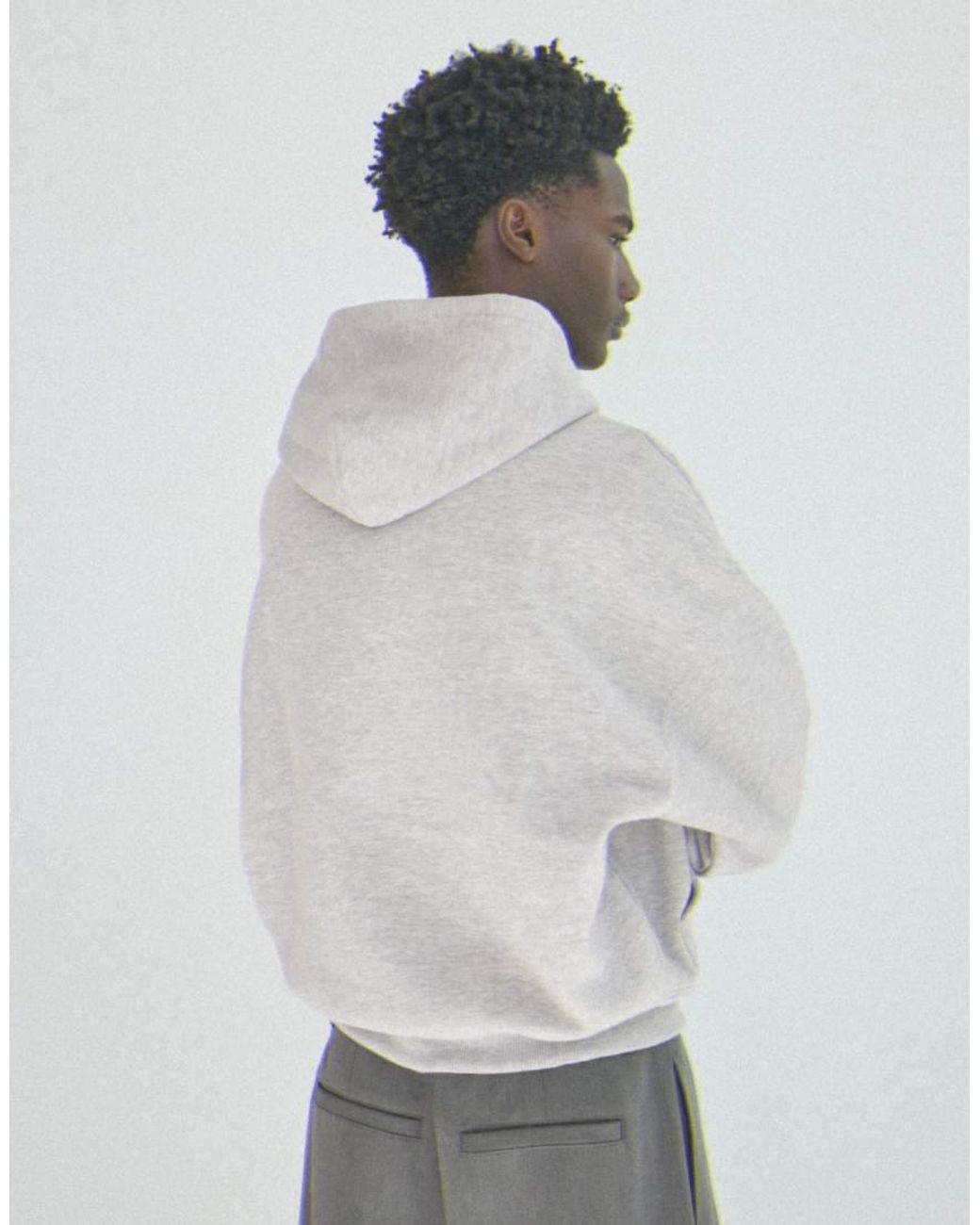Bershka Gray Washed Effect Print Hoodie for men