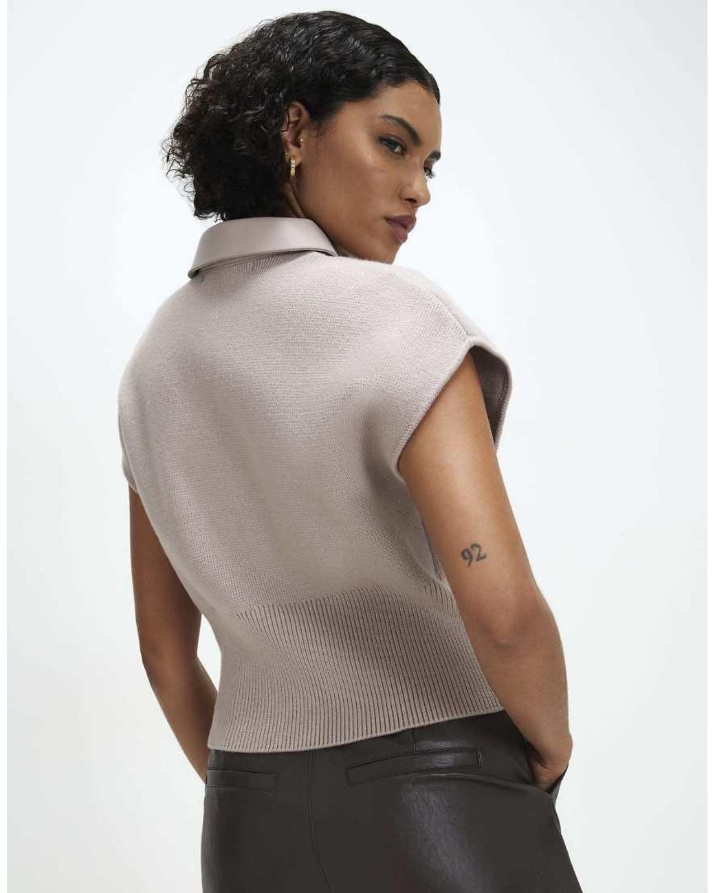 River Island Gray Knitted Tank Polo Top