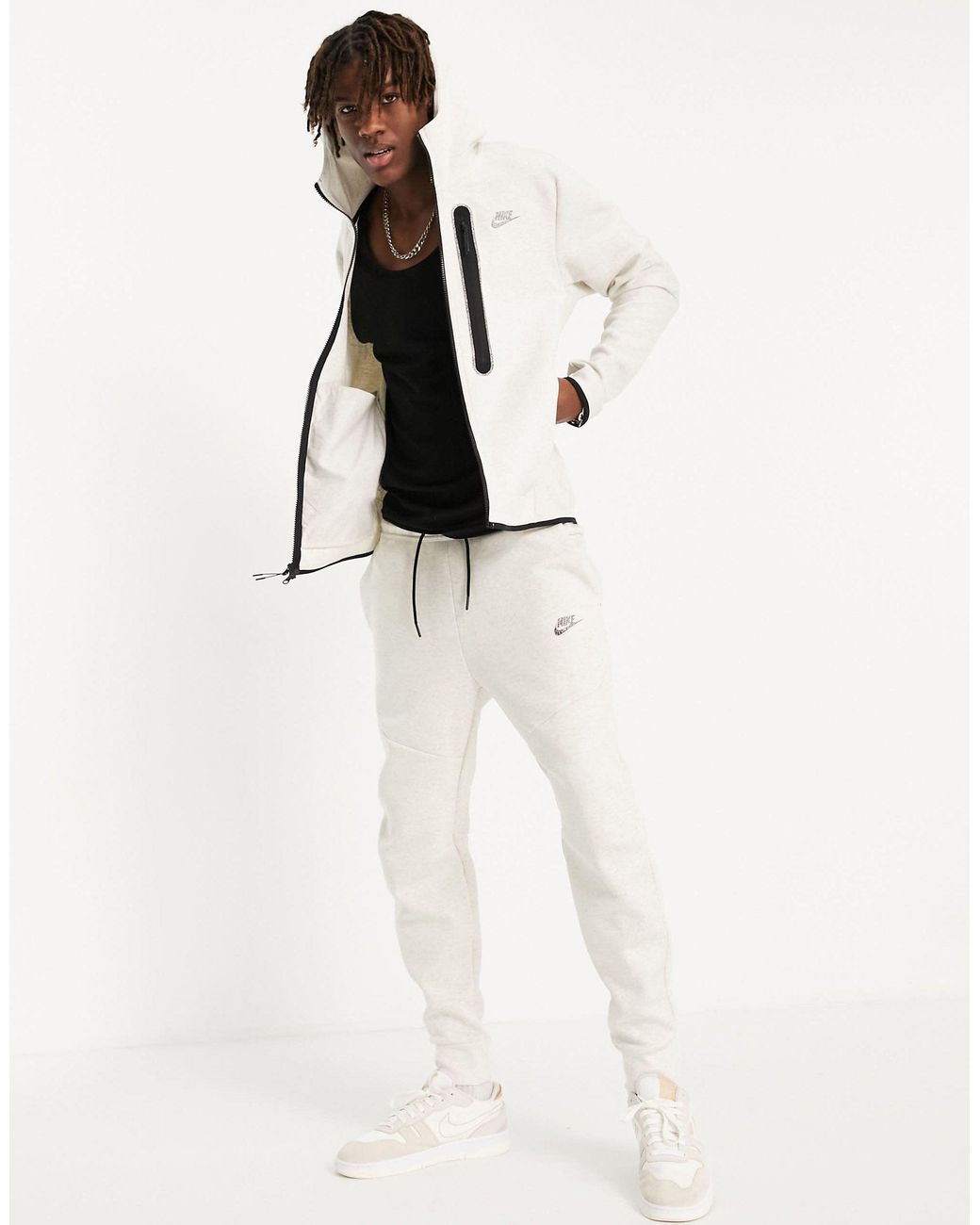 Nike Revival Tech Fleece Full-zip Hoodie in White for Men | Lyst Canada