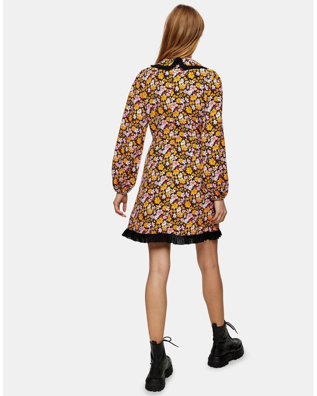 TOPSHOP Oversized Collar Mini Dress | Lyst