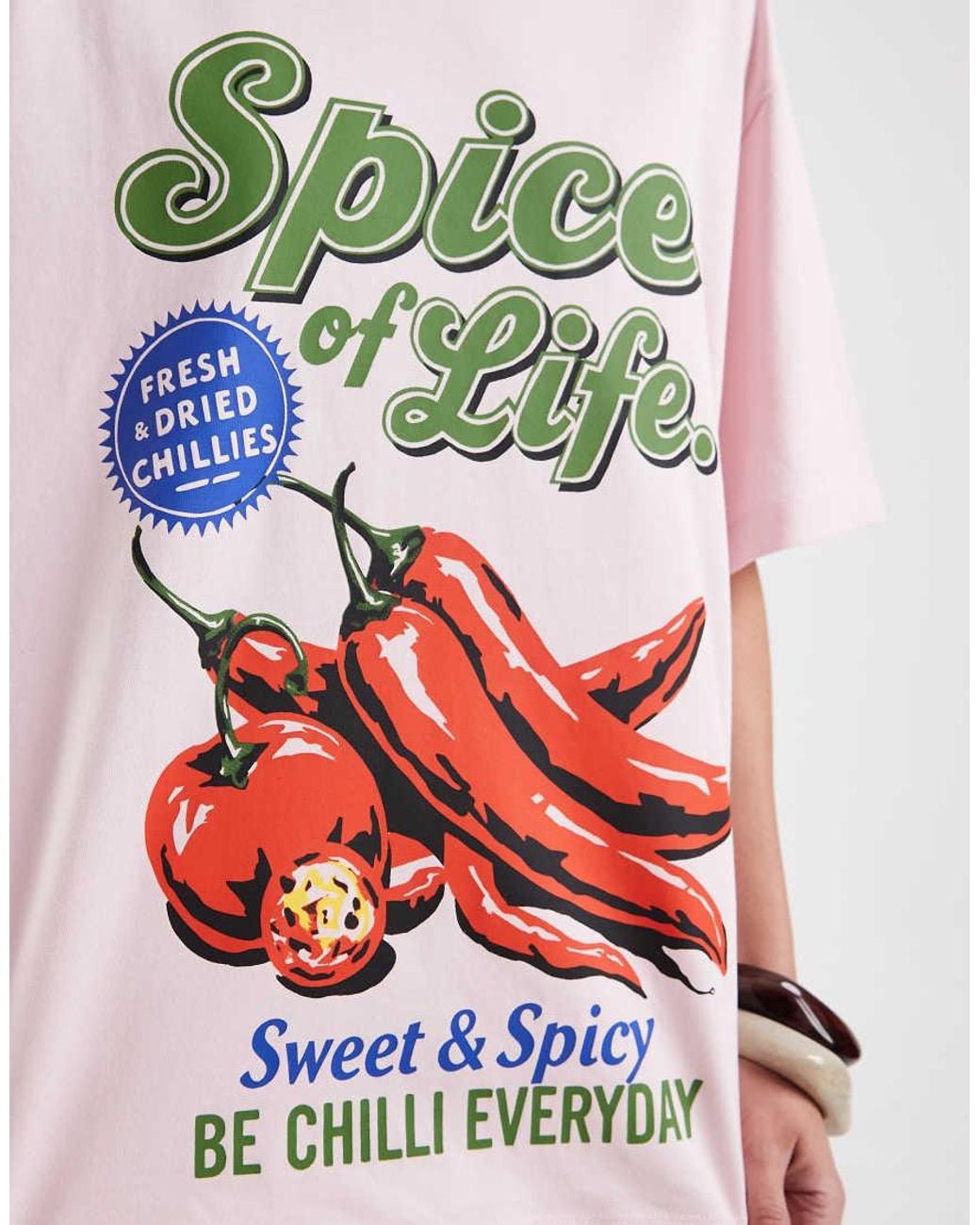 ASOS White Oversized Tee With Spicy Chilli Graphic