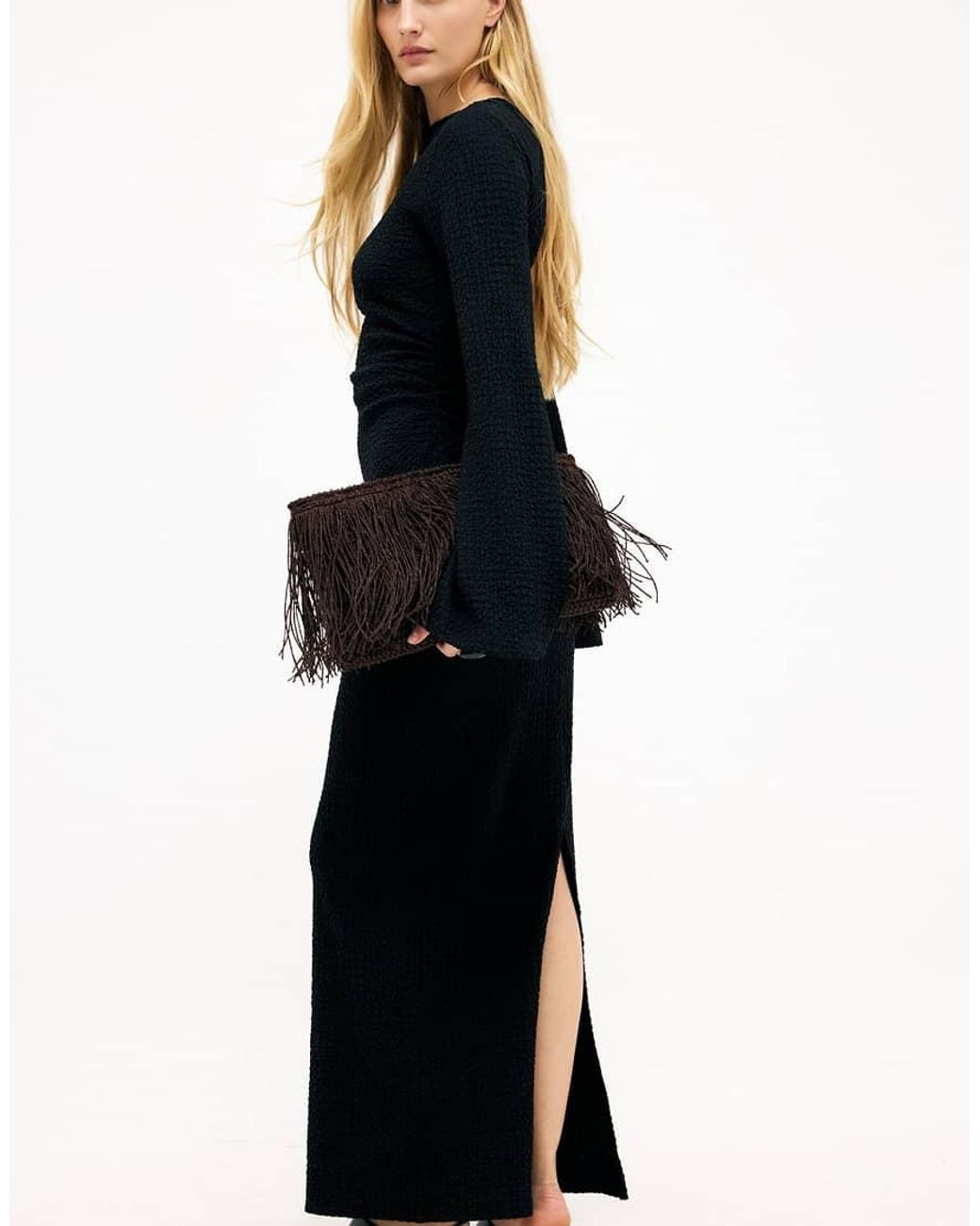 NA-KD Black Open Back Structured Dress