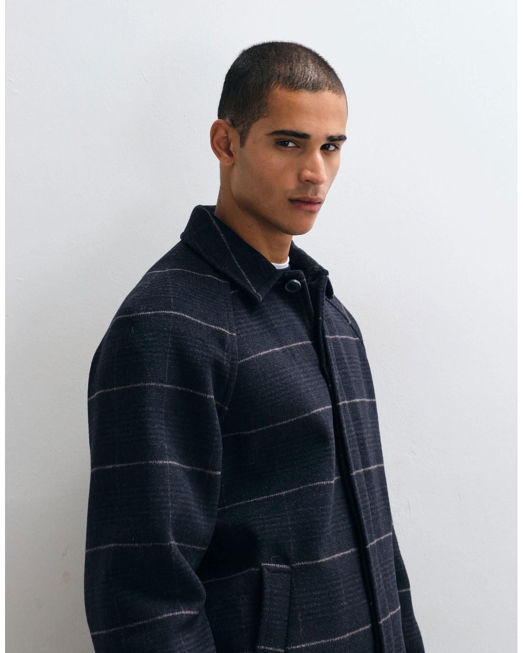 ASOS Blue Wool Look Coat for men
