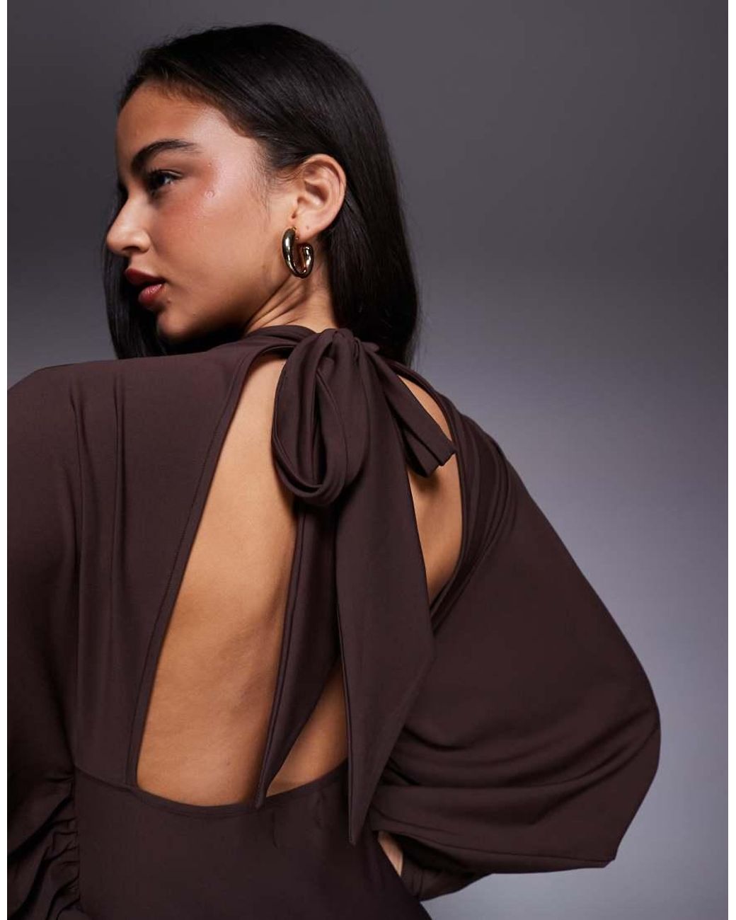 ASOS Brown Asos X The Sourced Collection Batwing Dress