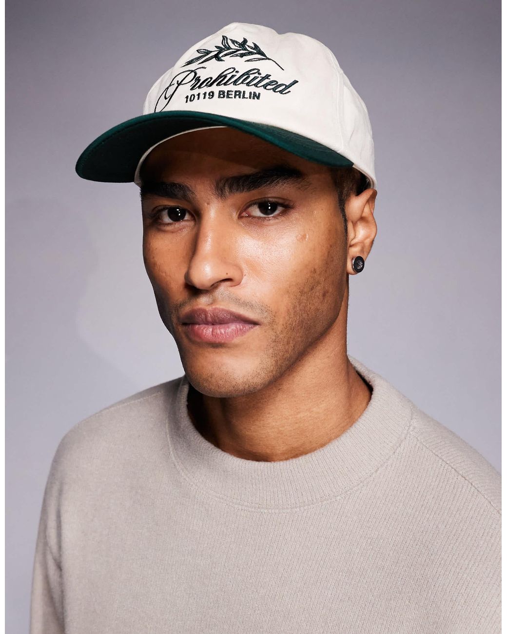 Casquette à logo feuille et visière contrastante - blanc crème et Prohibited pour homme en coloris Green