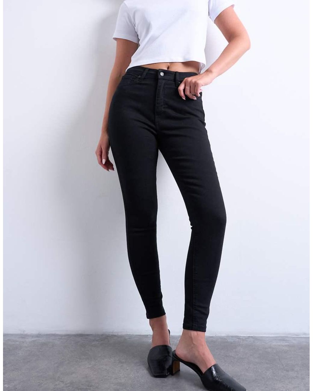 Topshop Hourglass Black Jamie High Rise Skinny Jean