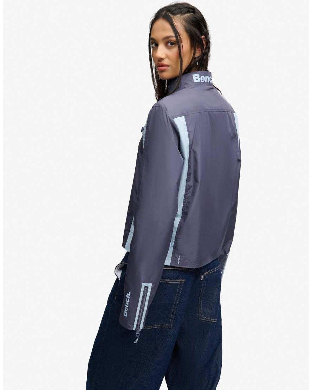 Bench x Superdry & Co Blue Racer Shell Double Zip Jacket