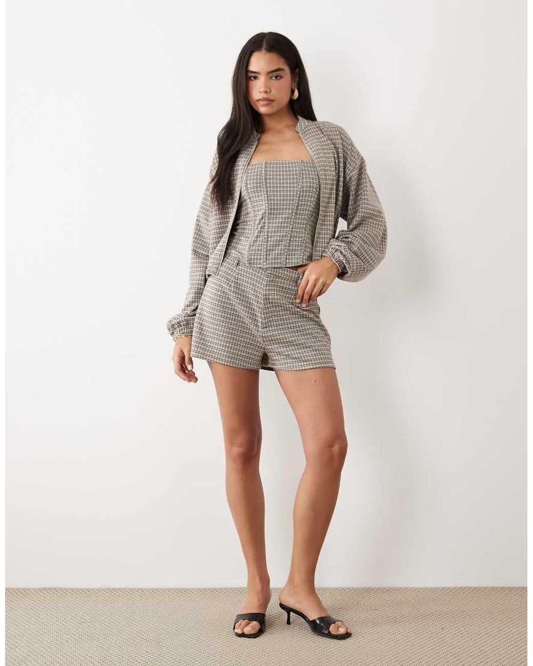 ASOS Natural Mix & Match Brushed Mini Short
