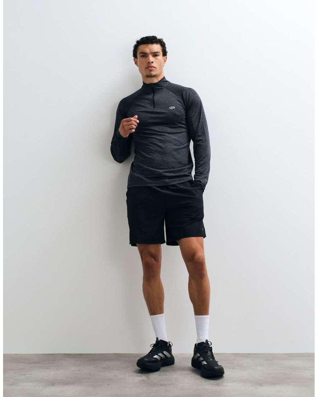 Jack & Jones Blue Sports Quarter Zip Quick Dry Long Sleeve Training Top for men