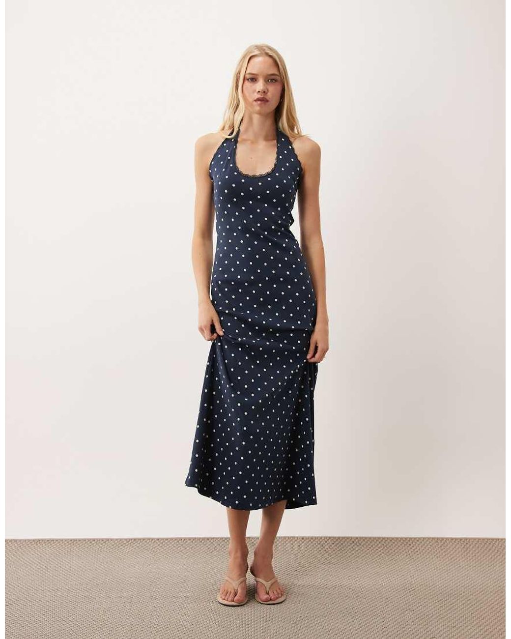 Miss Selfridge Blue Halterneck Maxi Dress