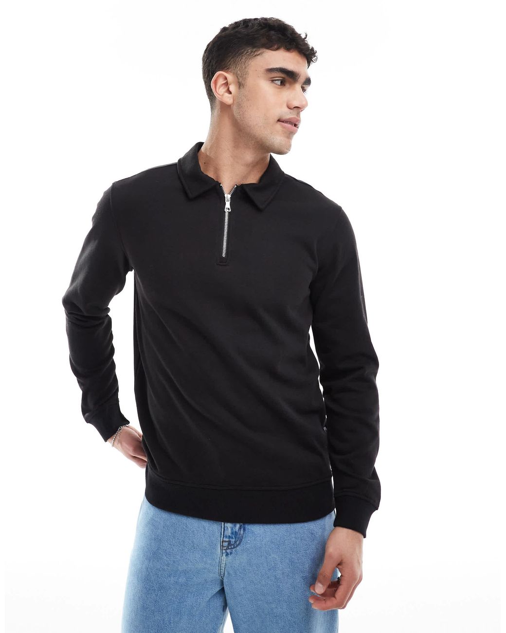 Pull à col zippé Only & Sons pour homme en coloris Black
