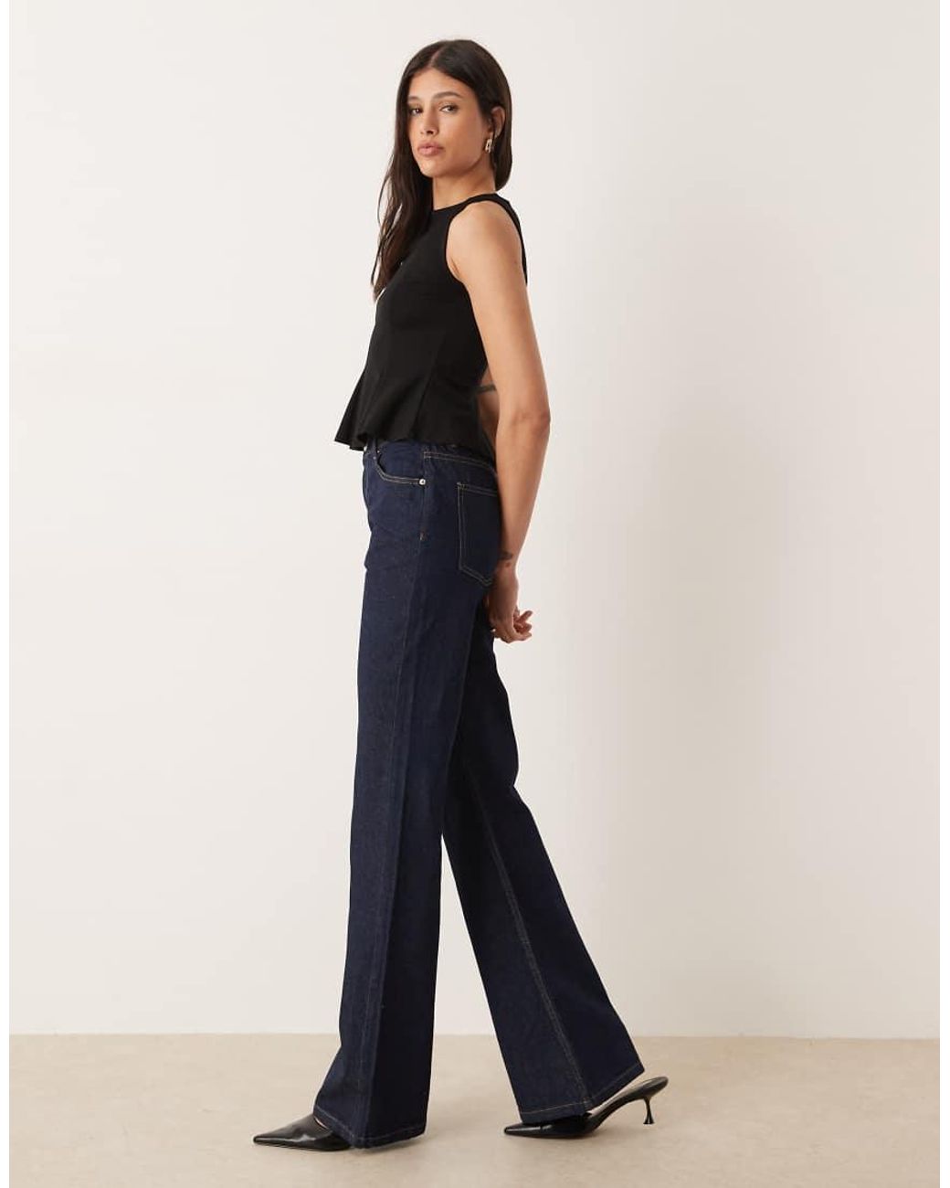 ASOS Blue Asos Design Tall Relaxed Flare Jean