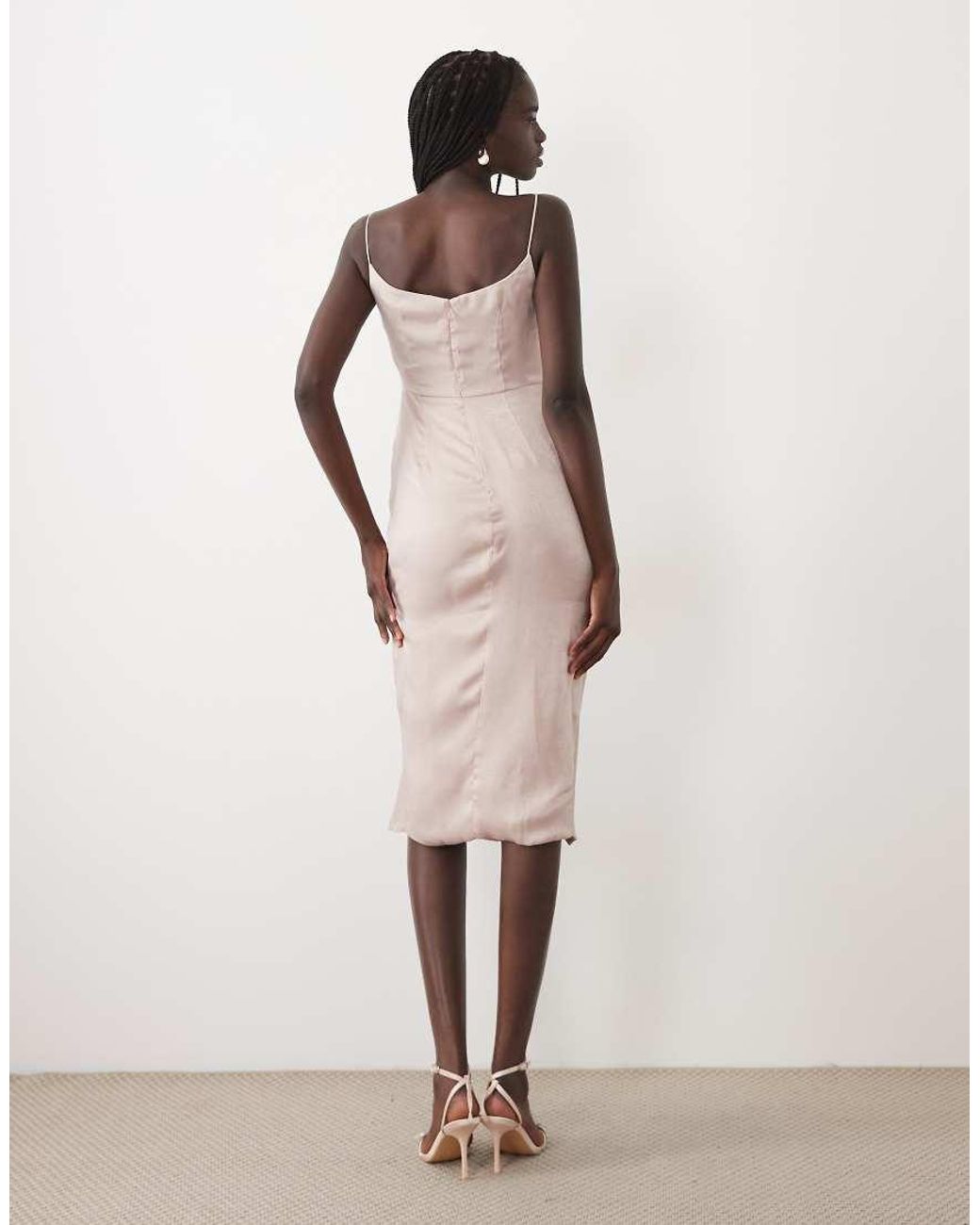True Decadence Natural Draped Midi Dress