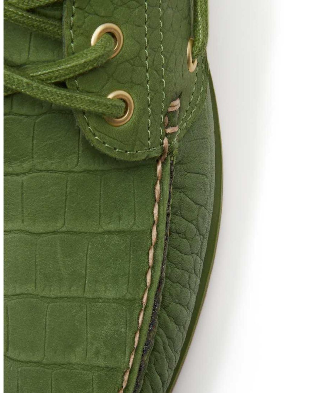 Timberland Green Authentic 3 Eye Boat Shoes for men