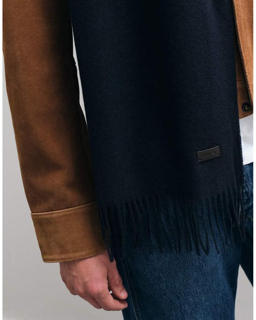 Mango Blue Knitted Scarf for men
