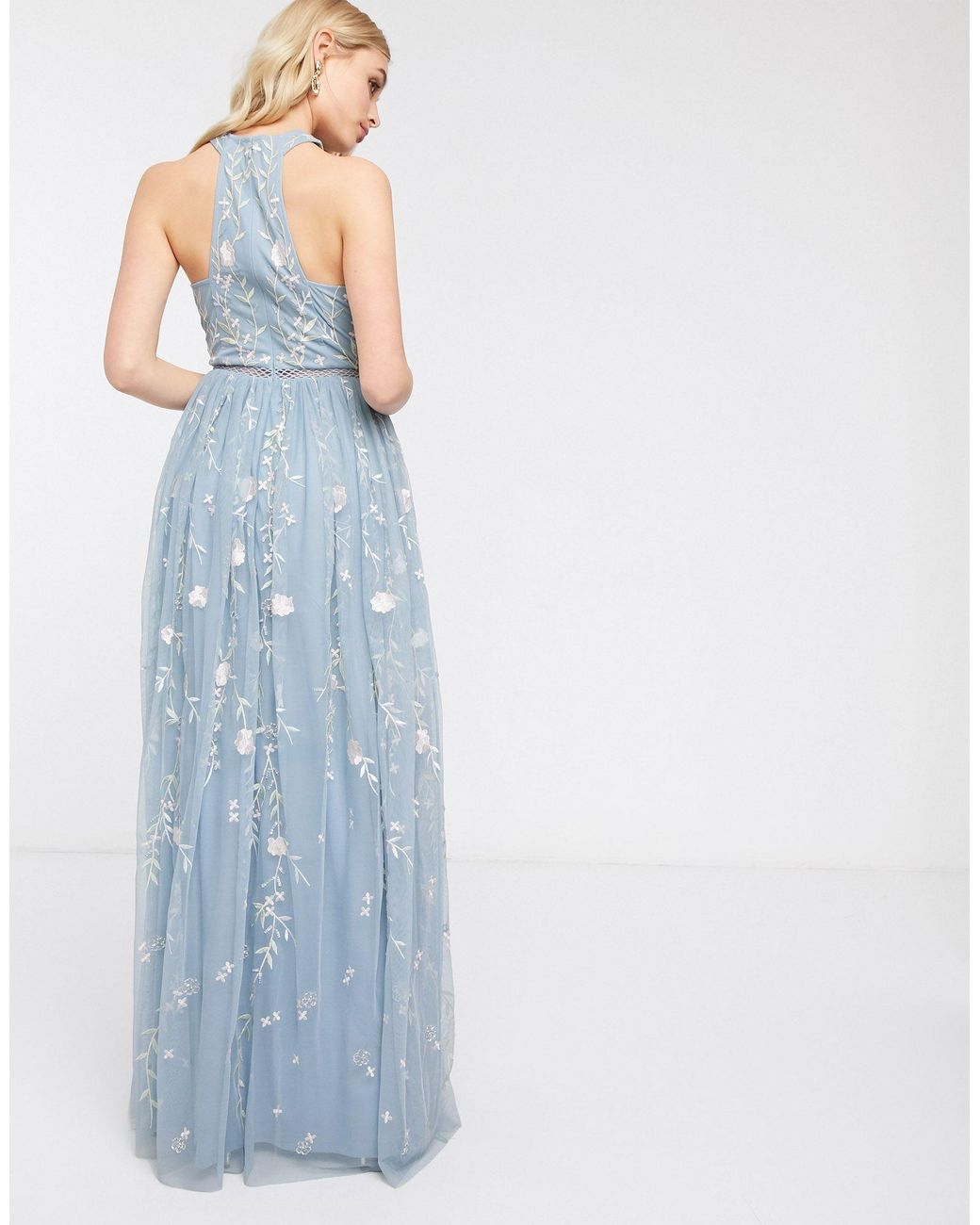 knee length dresses for ladies Saint Tropez Chic Floral Mesh Maxi Dress