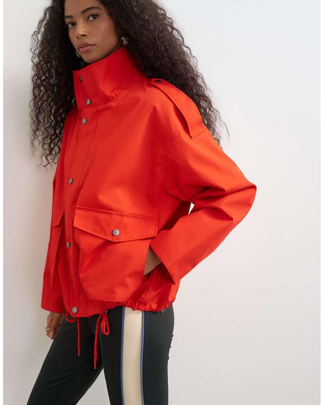 TOPSHOP Red Bubble Hem Trench