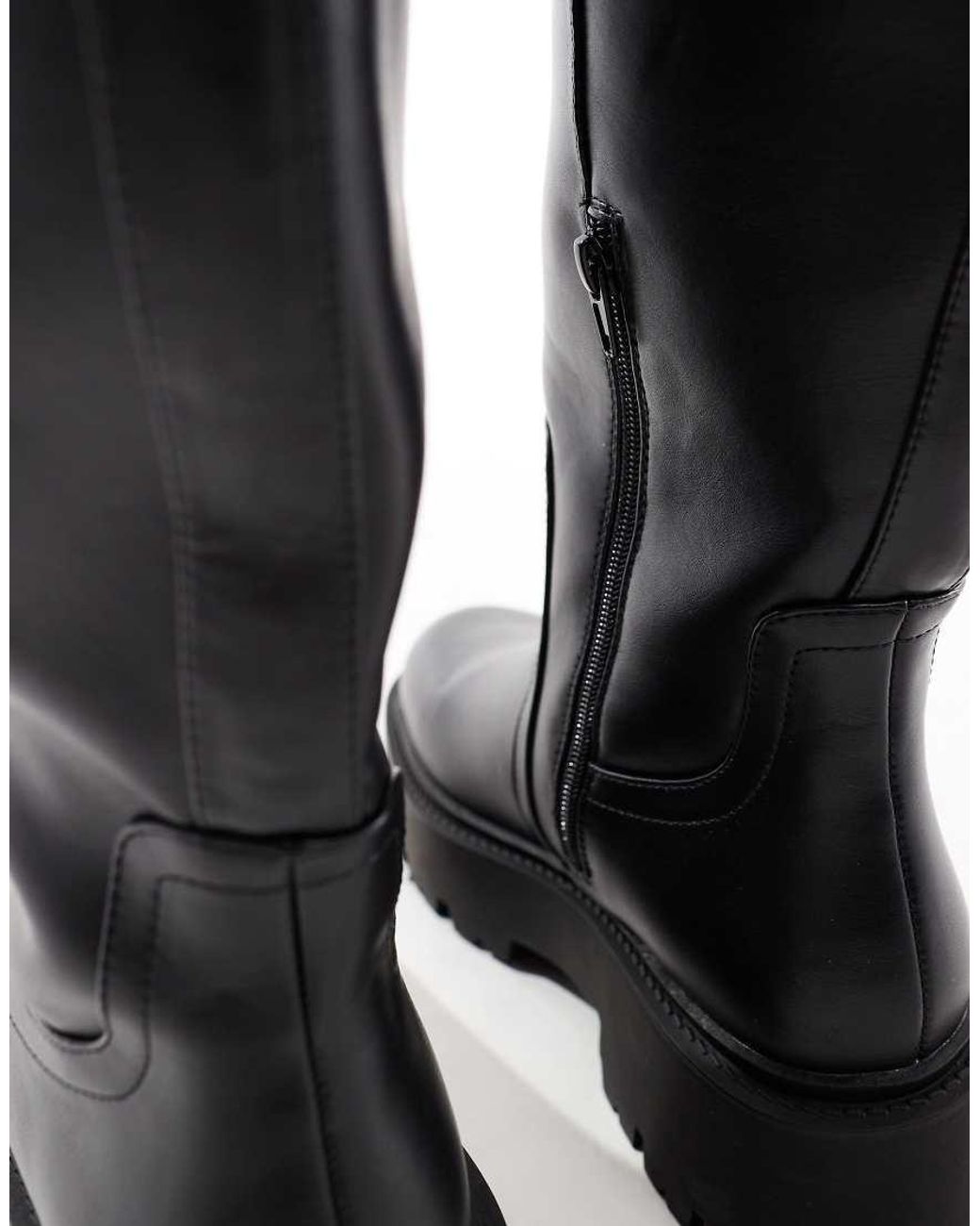 ASOS Blue Wide Fit Carmen Chunky Flat Knee Boots