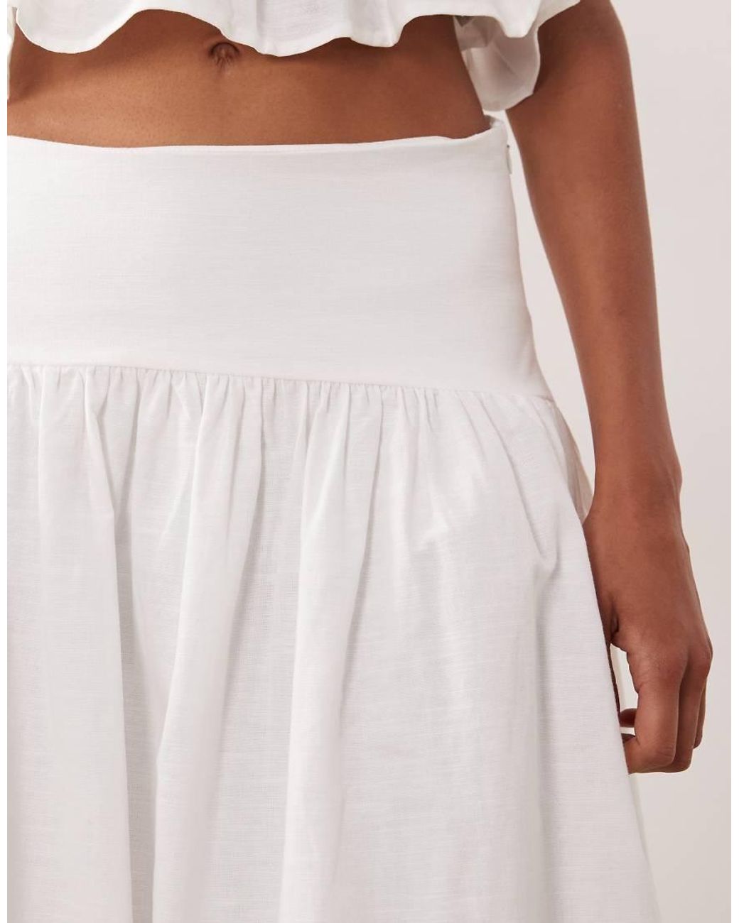 SNDY'S Natural Linen & Cotton Blend Drop Waist Maxi Skirt Co-Ord