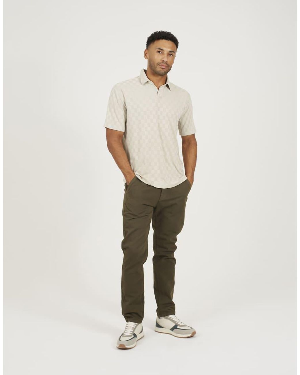 Brave Soul White Short Sleeve Open Collar Polo Shirt for men