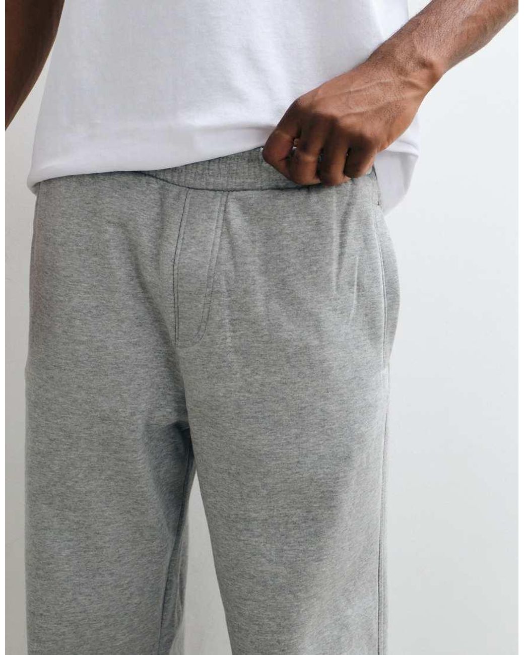 Weekday Gray Heavyweight Jersey Oversized Wide Leg joggers for men