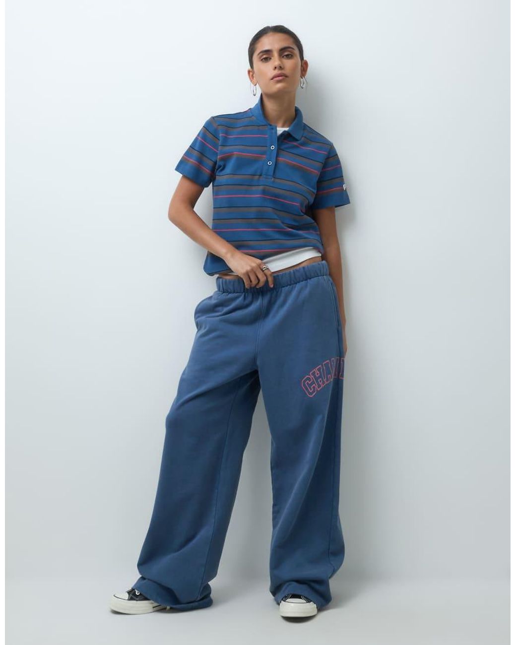 Champion Blue Future Memories Striped Polo Shirt
