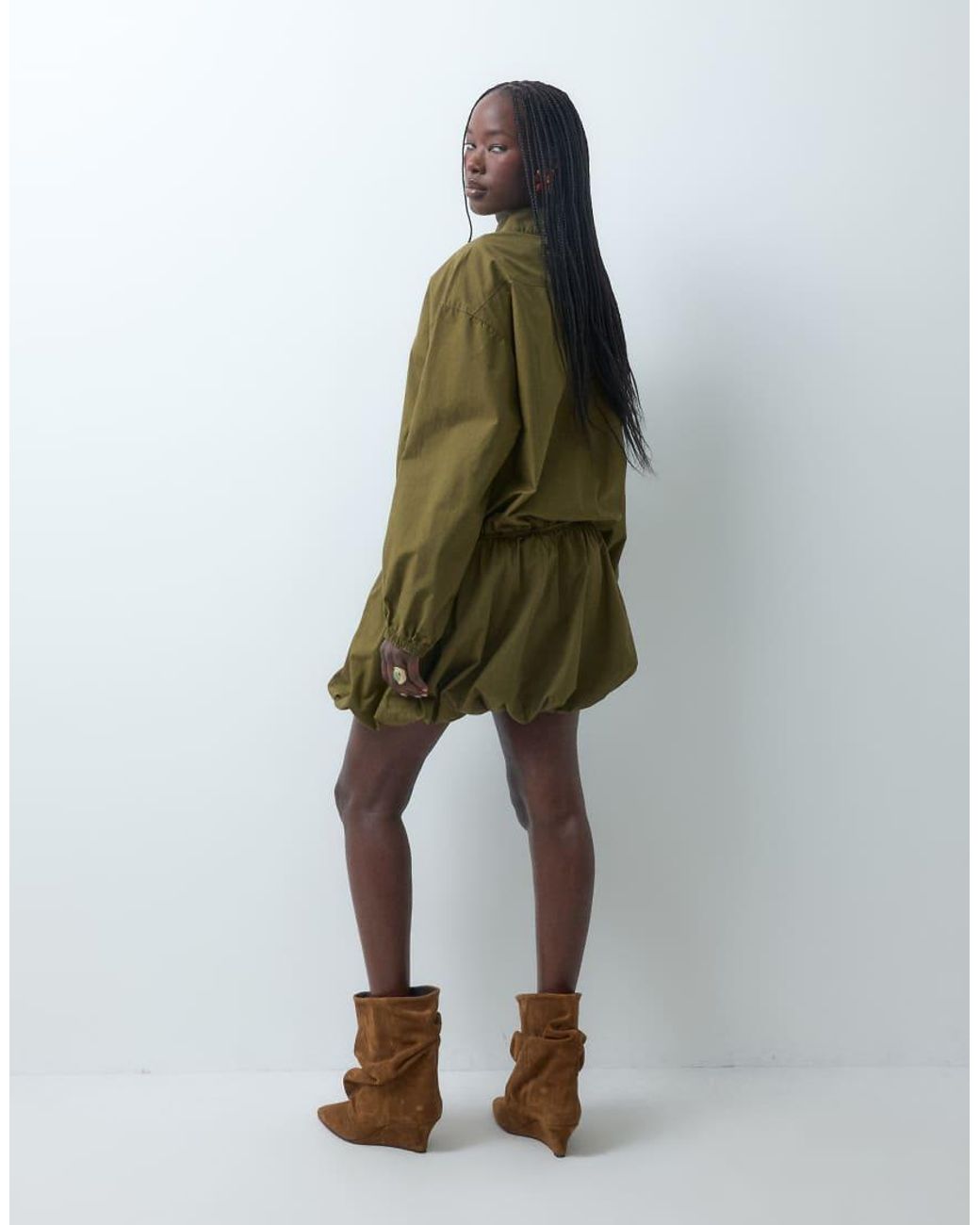 ASOS Green Mandarin Collar Bubble Dress