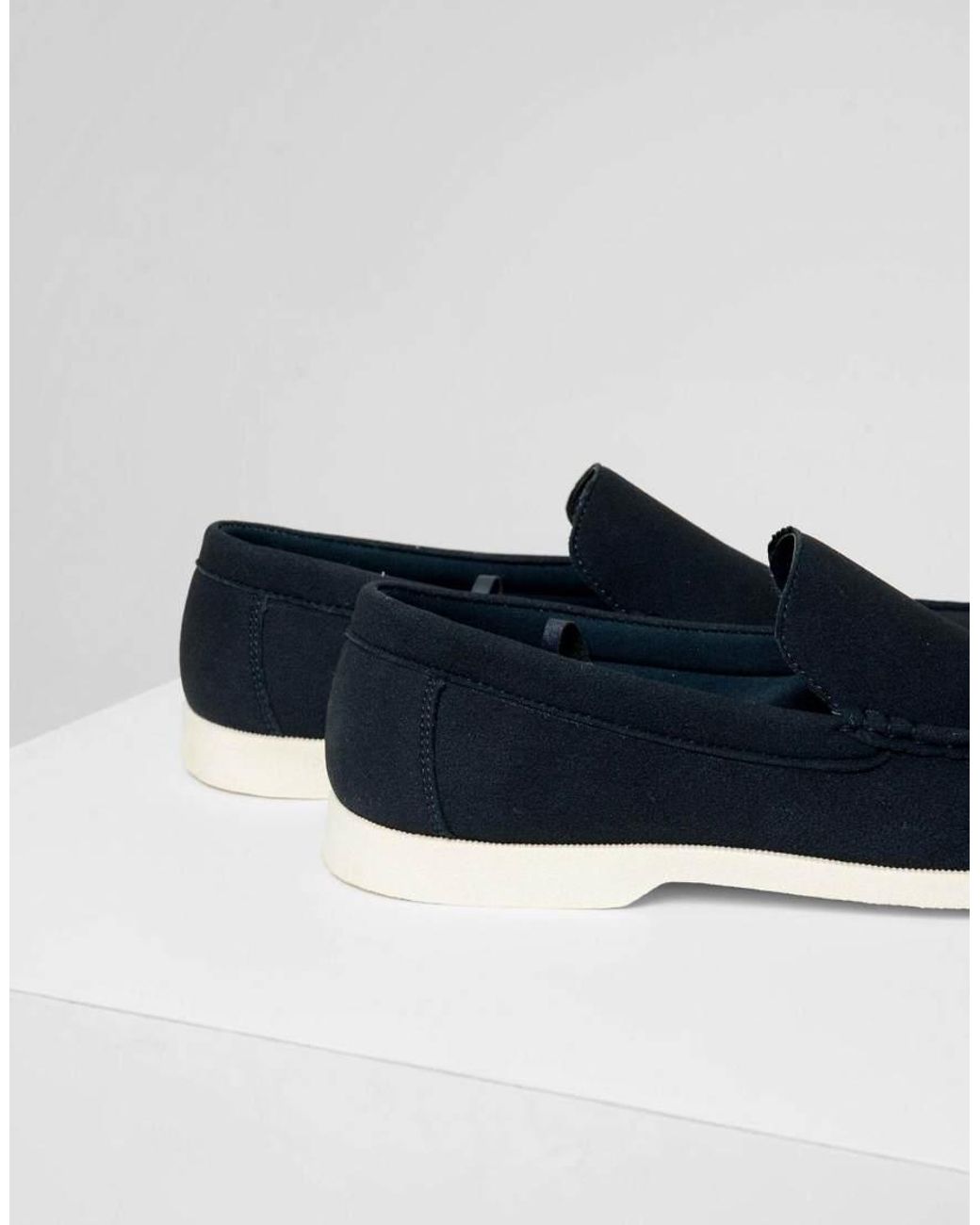 Threadbare Blue Faux Suede Slip On Loafers for men