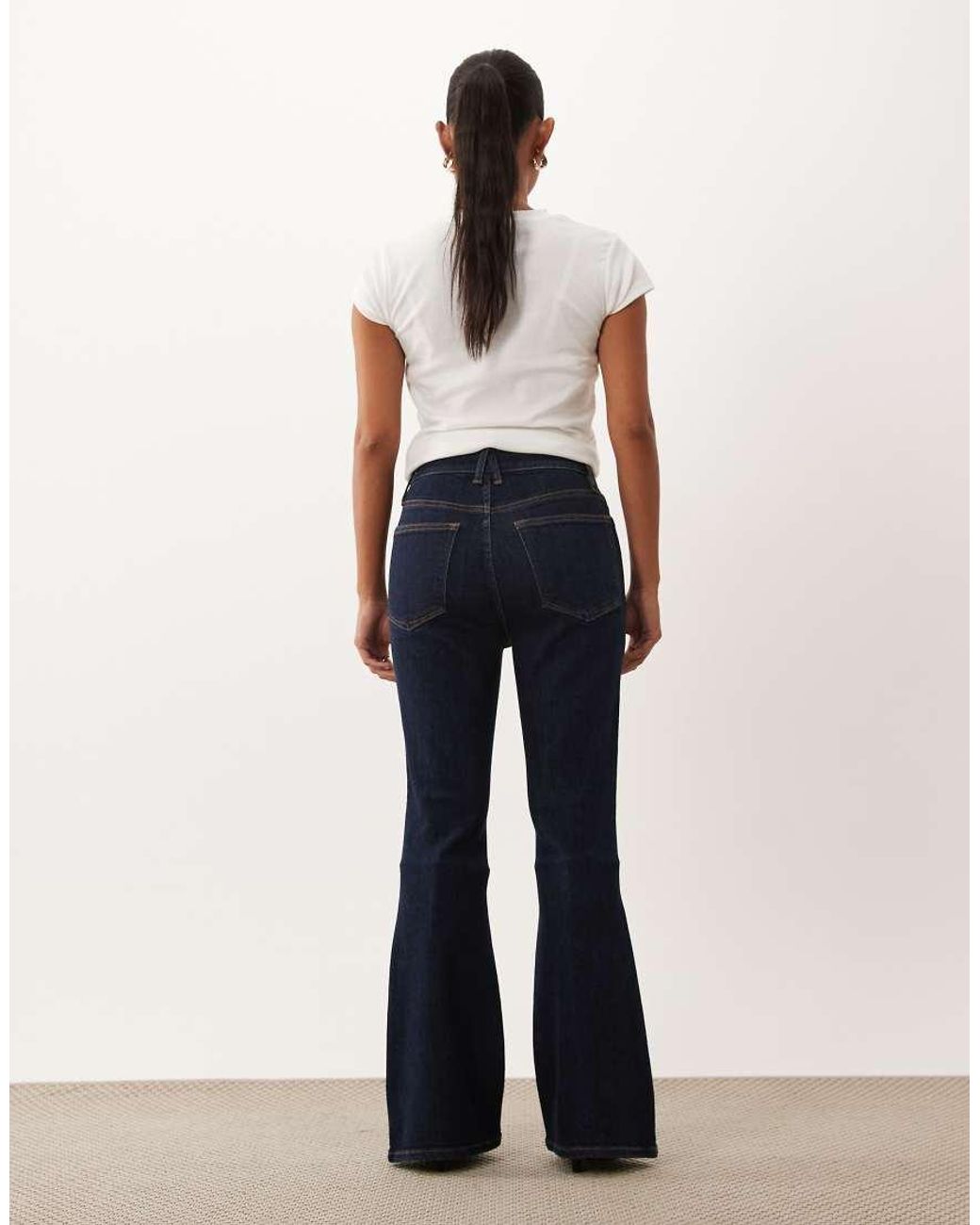GOOD AMERICAN Blue Petite Good Flare Jeans