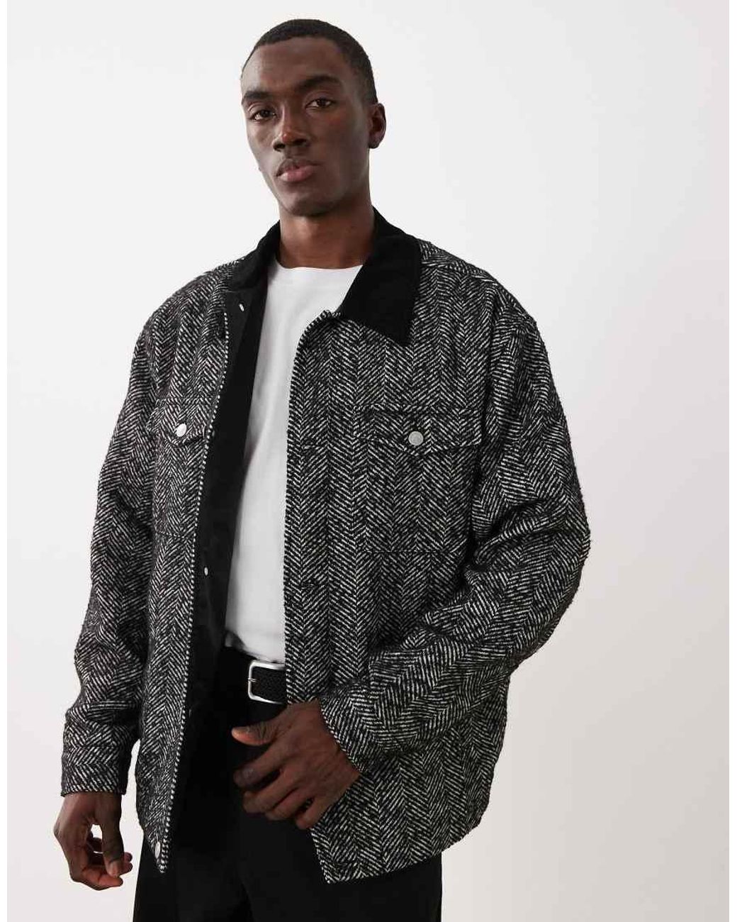 ASOS Gray Oversized Barn Jacket for men