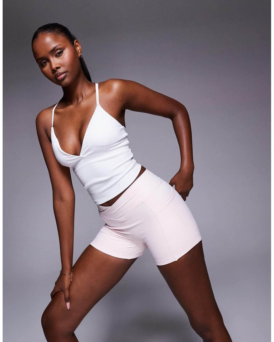 BO+TEE Pink Bo+tee Mini Shorts With Pockets