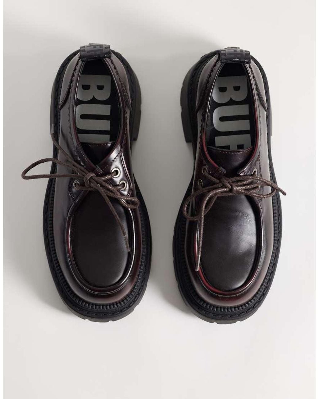 Buffalo Red Chunky Lace-Up Shoes
