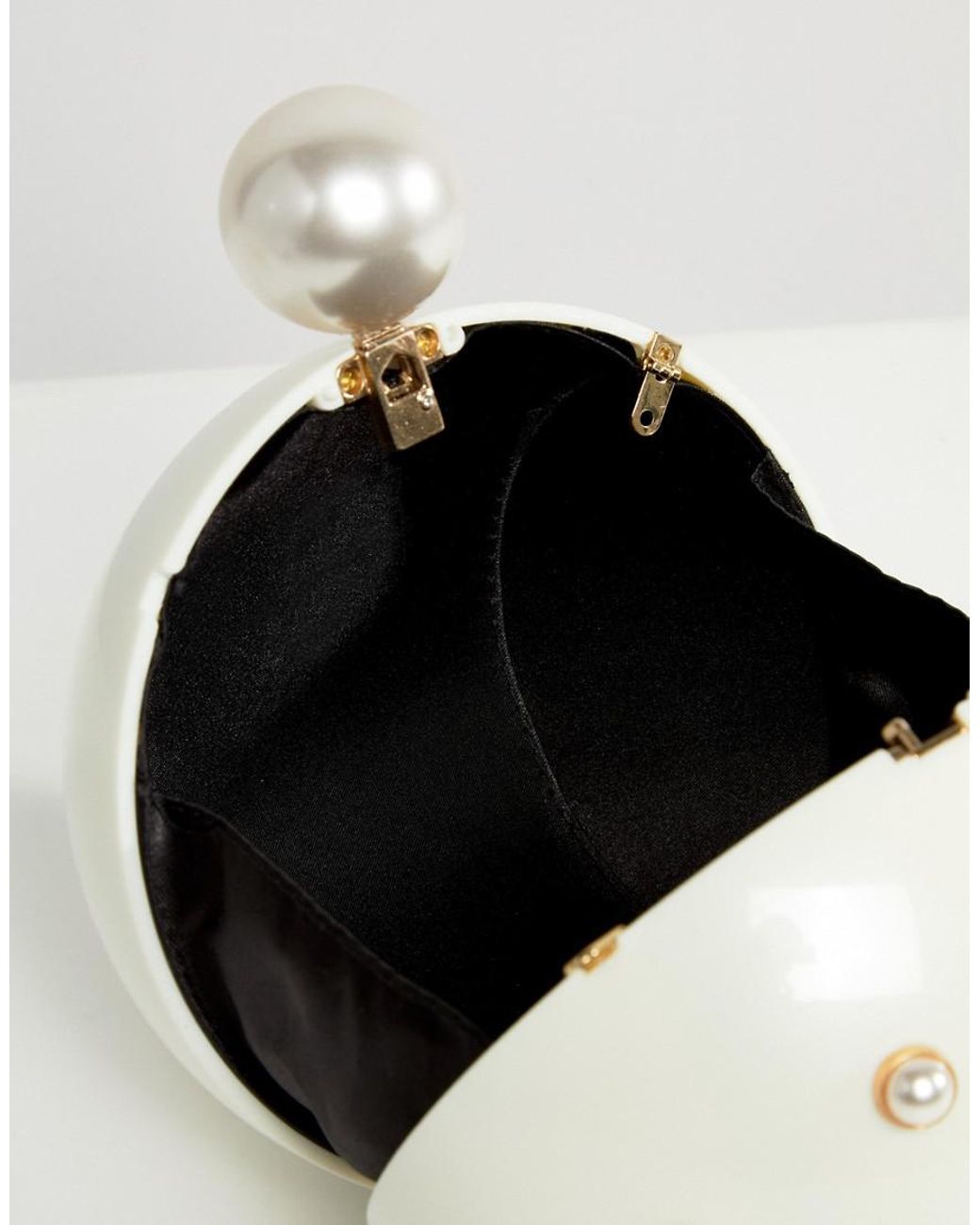 ASOS Pearl Sphere Clutch Bag in White | Lyst