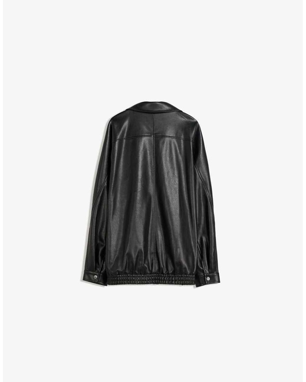 Bershka Black Oversize Faux Leather Jacket