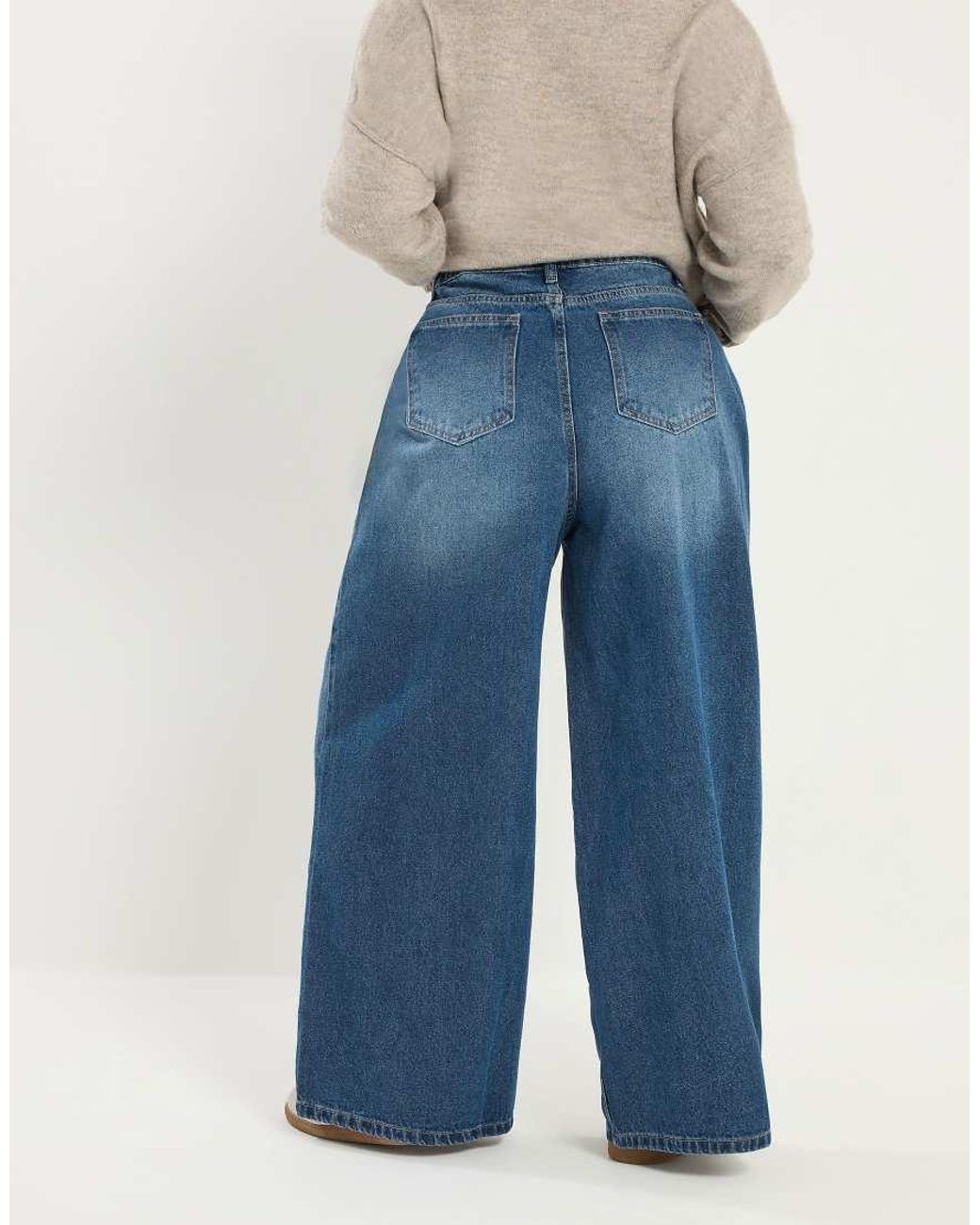 Yours Clothing Blue Palazzo Wide Leg Jeans