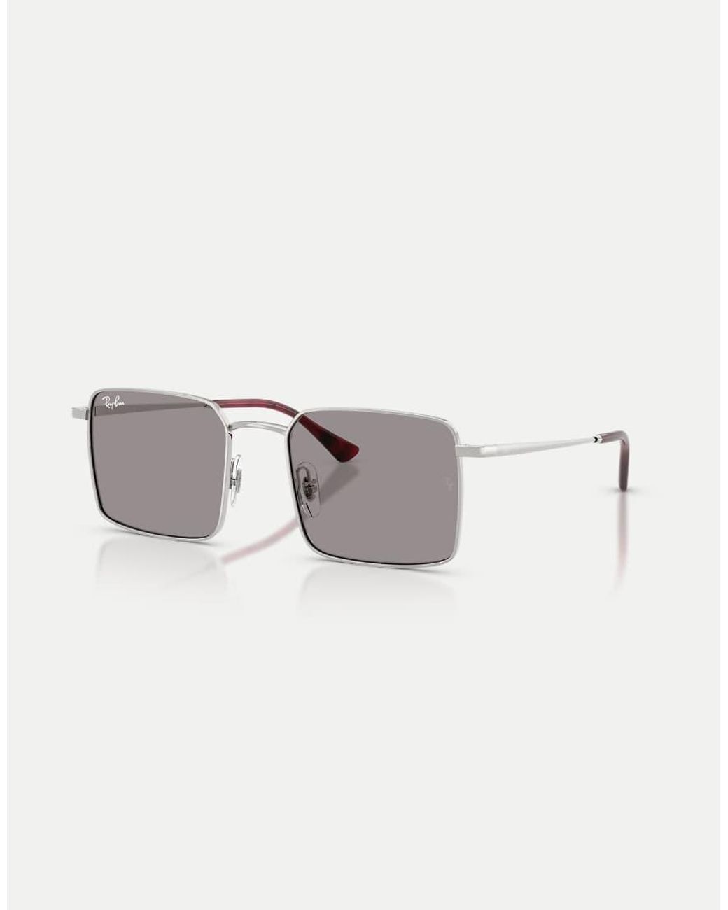 Ray-Ban Gray Idan Square Sunglasses With Lens