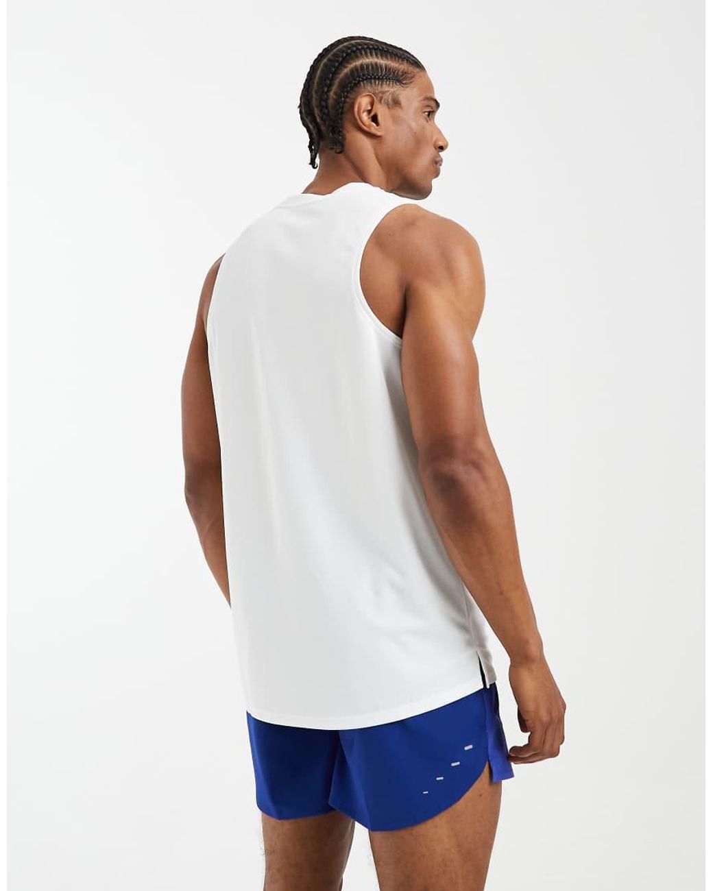 Nike White Miler Dri-Fit Vest for men