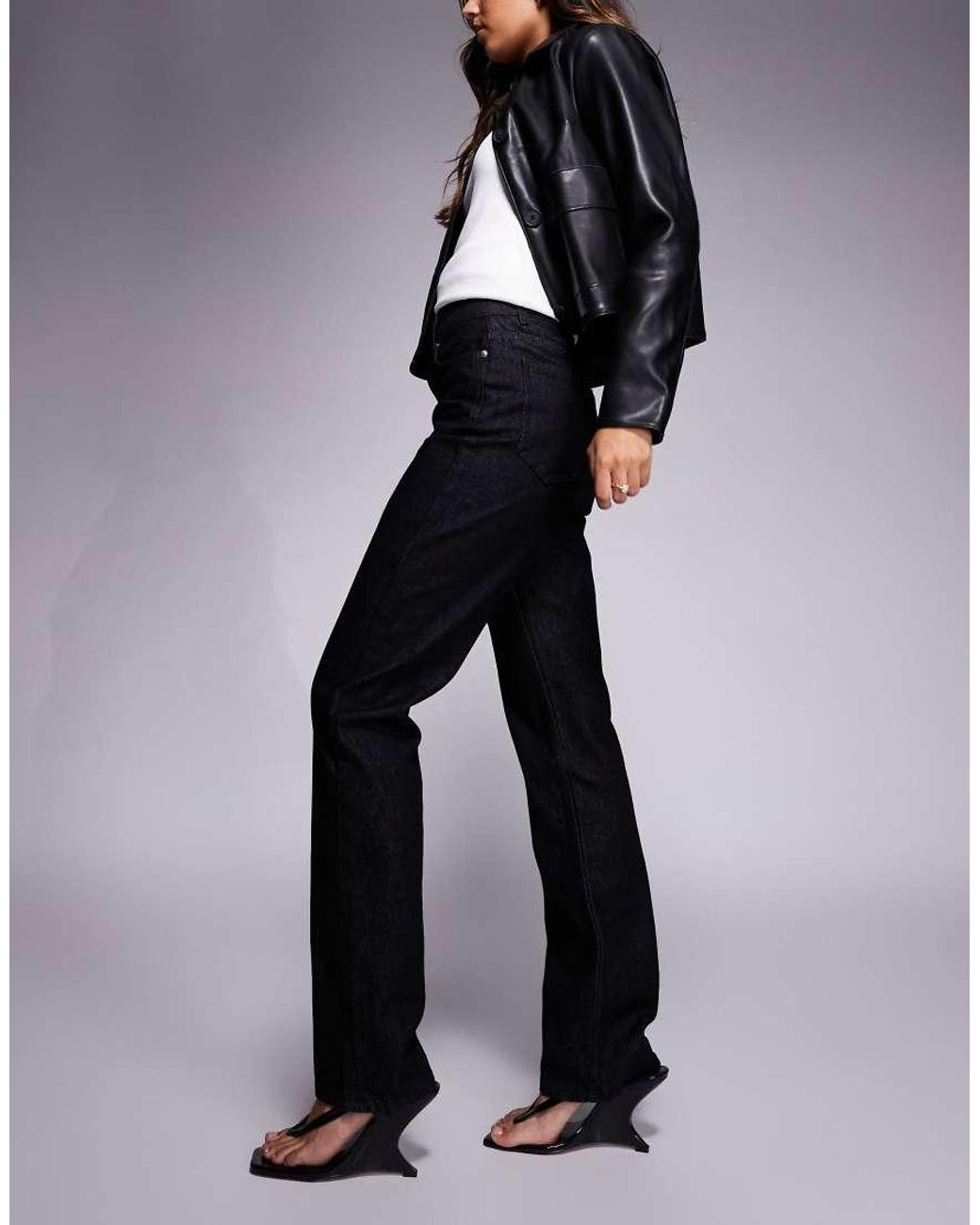 ASOS Black Ultra High Waisted Slim Straight Jeans