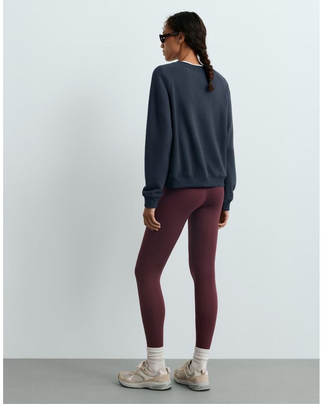 Oysho White Marl Cotton-blend Fleece Crew-neck Sweatshirt