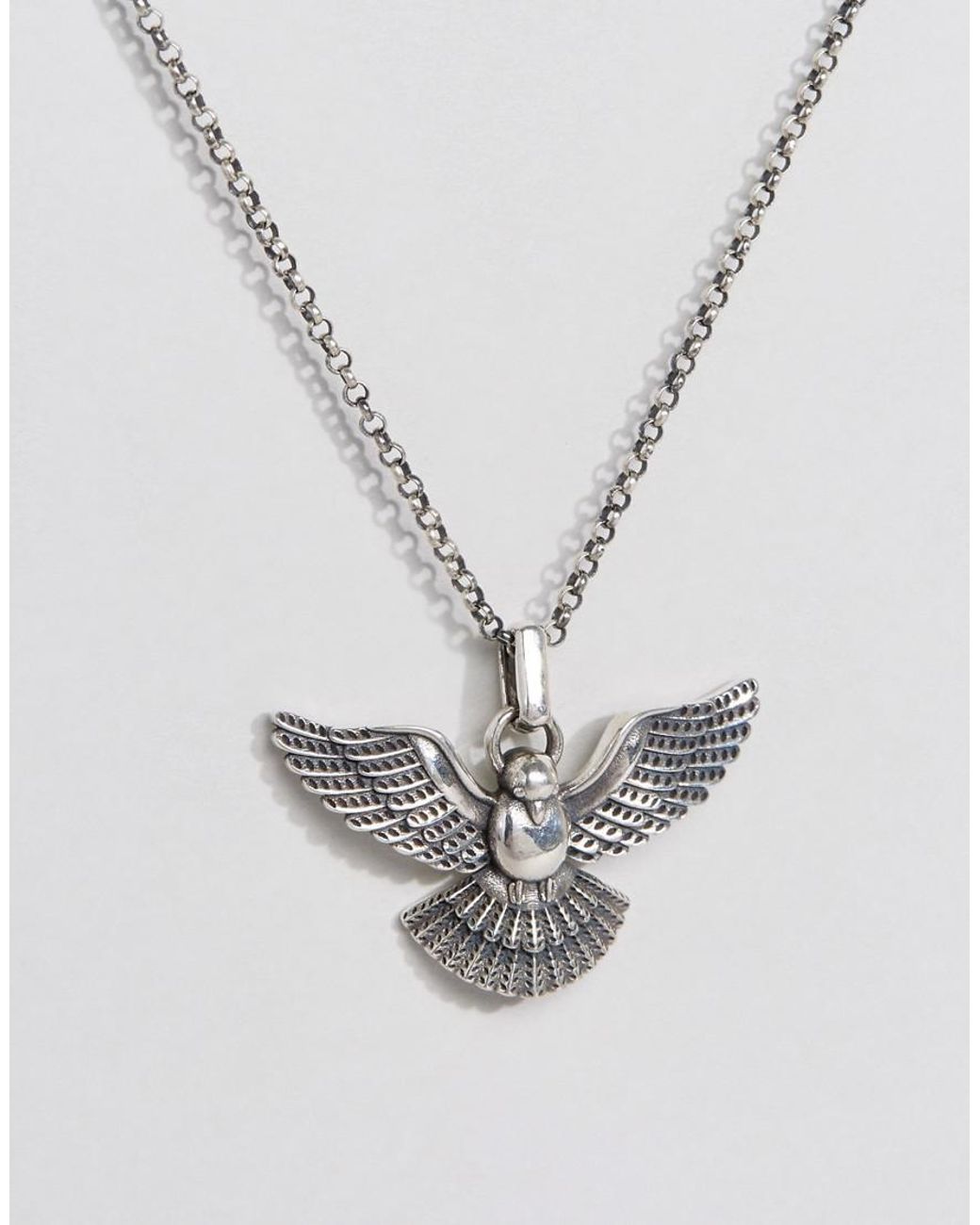 Jewelili Dove Pendant Necklace with Created Opal and Diamonds in Sterling  Silver