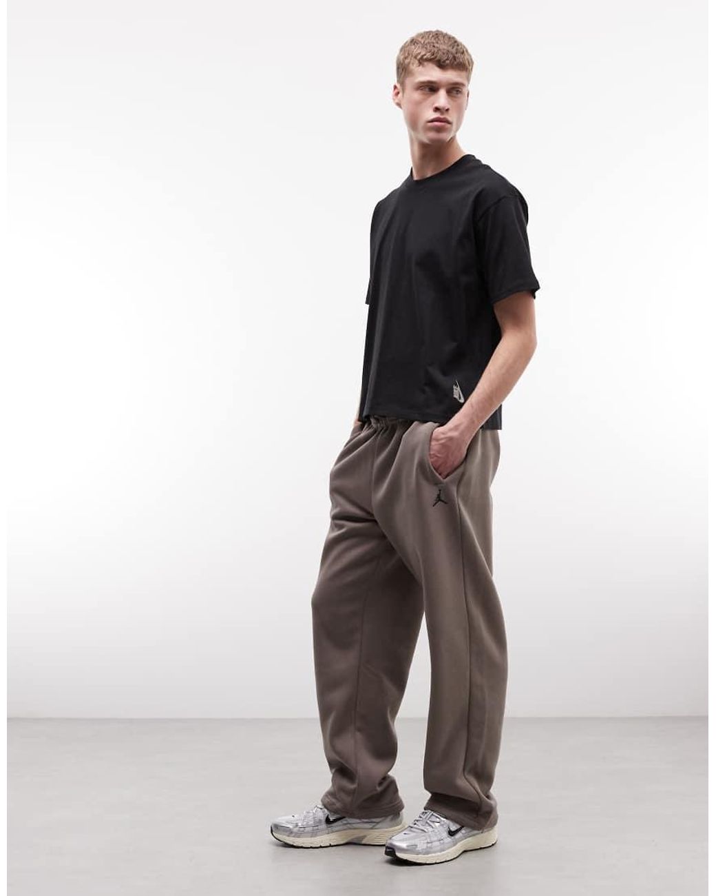 Nike Brown Brooklyn Open Hem joggers for men
